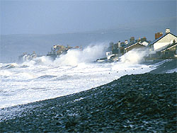 Storm battering the seaside resort of Borth.